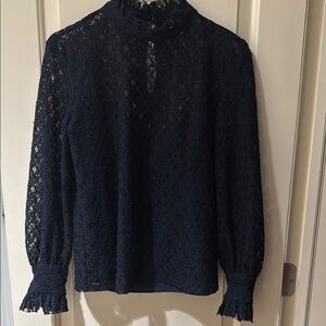 Sandro Elegant Black Lace Top